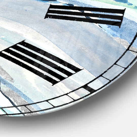 Designart Blue Silver Spring II Wall Clock